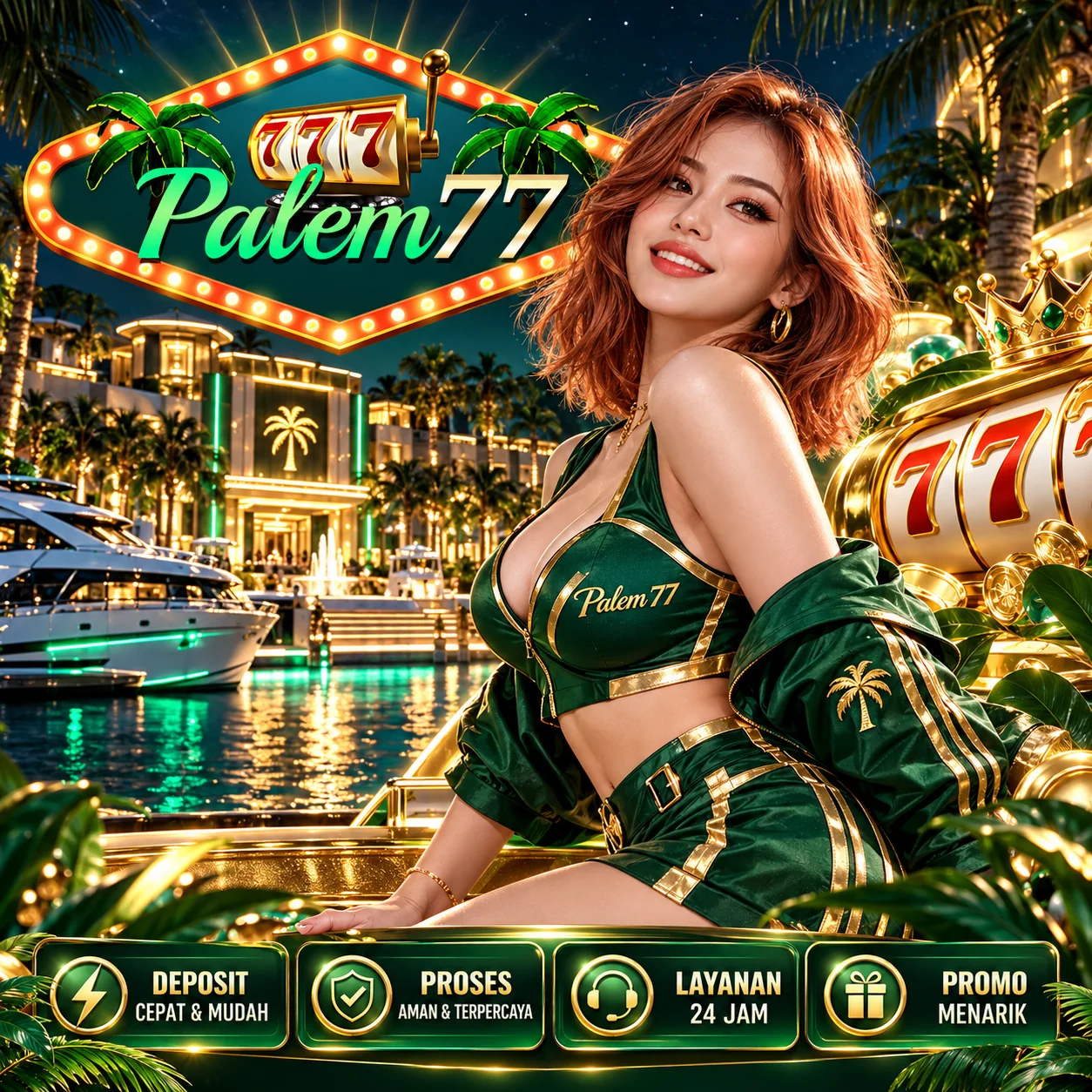 Banner PALEM77 FREE bertema hiburan digital untuk beranda